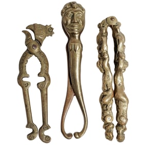 (3 Pcs) Antique Brass Figural Nutcrackers