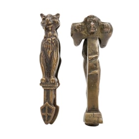 (2 Pcs) Vintage Figural Brass Nut Crackers