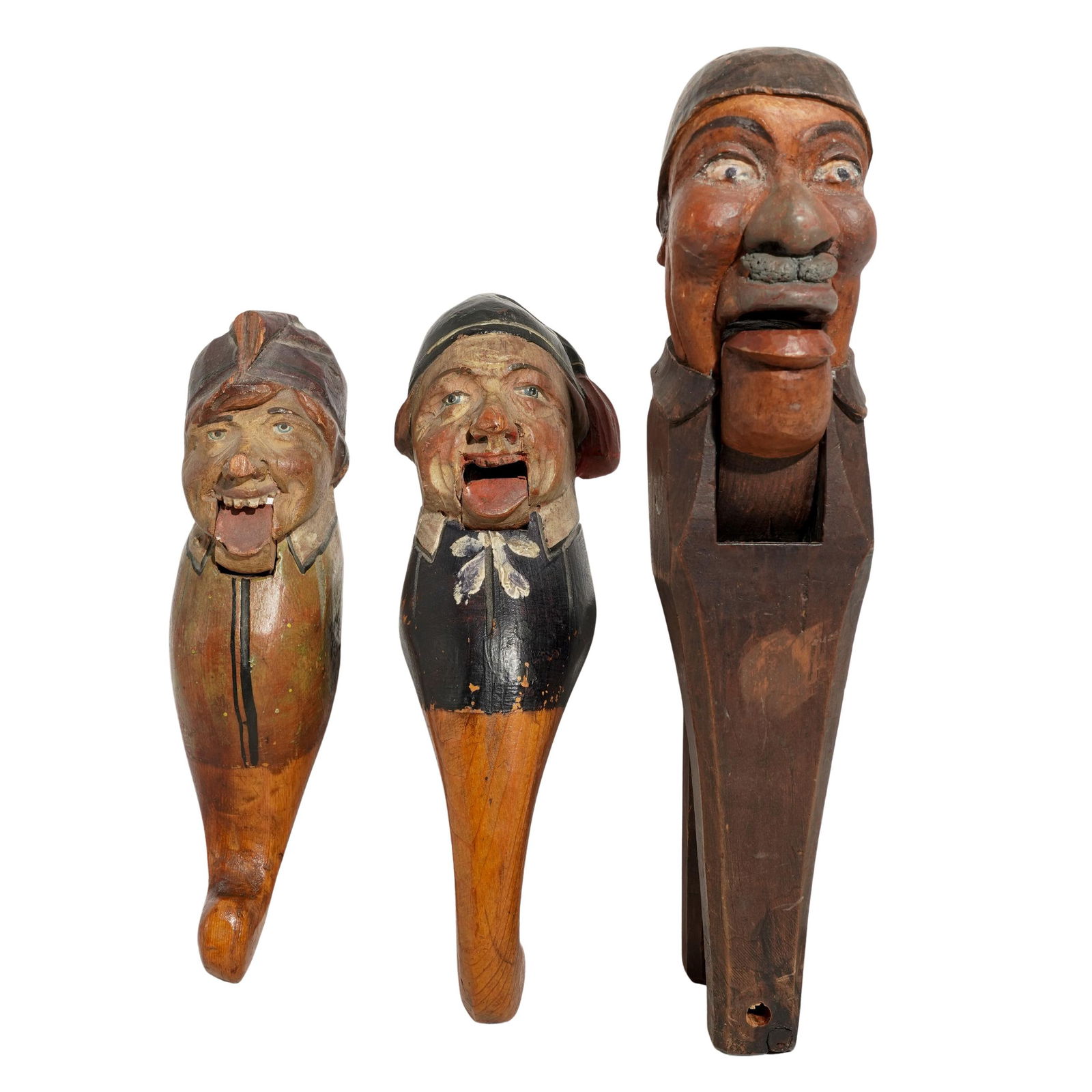 (3 Pcs) Vintage Figural Wood Nut Crackers (1 of 6)