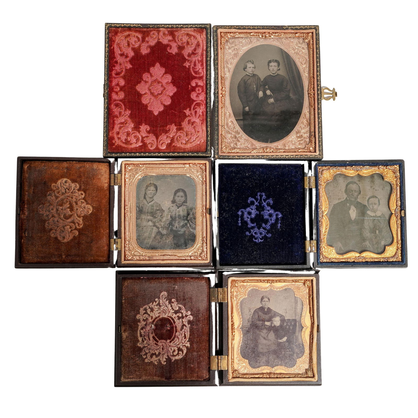(4 Pcs) Antique Daguerreotype Portraits (1 of 8)