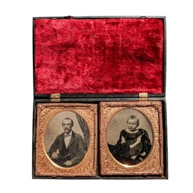 Antique Dual Daguerreotype Portraits