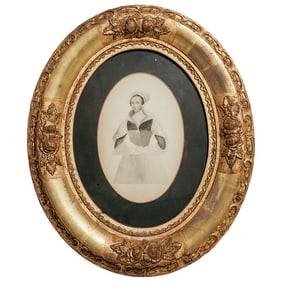 Antique Gilded Framed Portrait