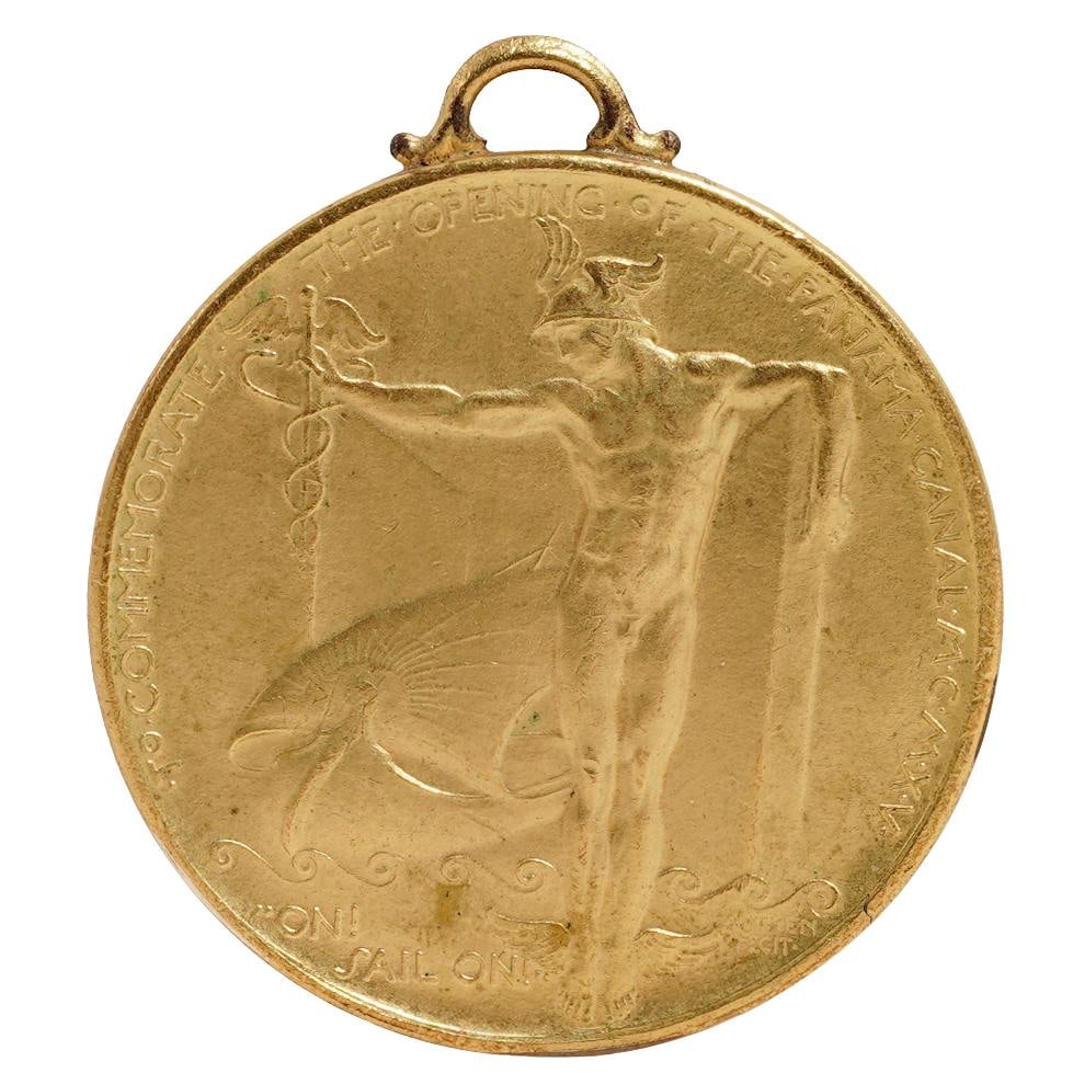 1915 Official Brass Medal Of Panama-Pacific Exposition (1 of 3)
