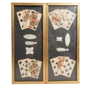 Pair of Antique B.P. Grimaud Playing Card Shadow Boxes