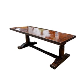 Renaissance Revival Style Carved Wood Trestle Table