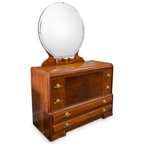 Art Deco Tri Bond Furniture Mirrored Vanity Dresser