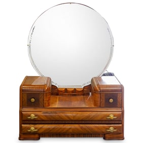 Art Deco Tri Bond Furniture Vanity and Bench