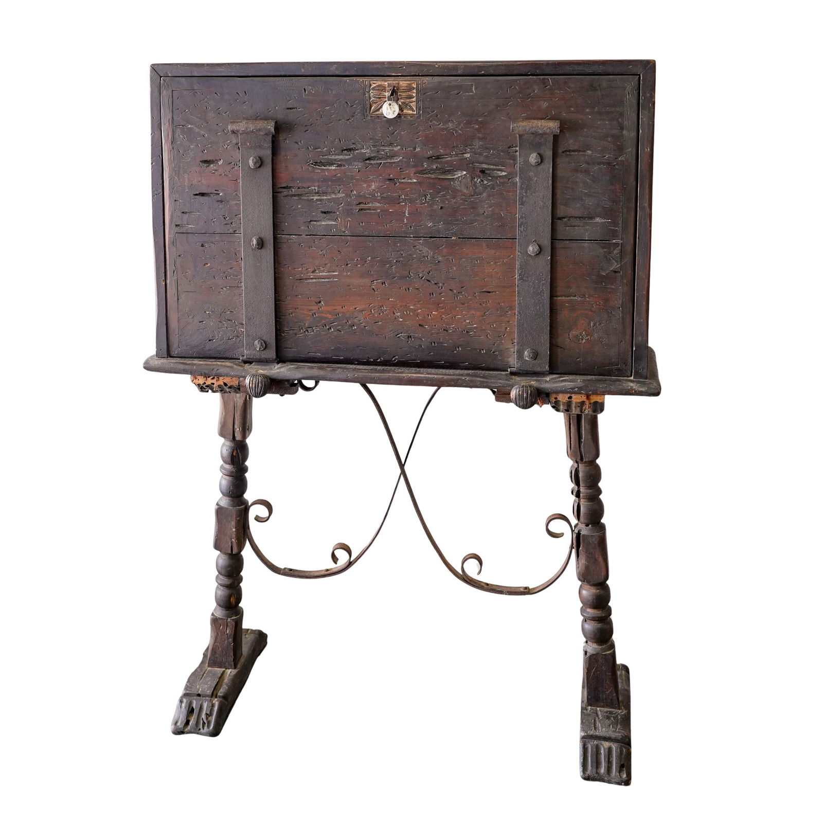 Antique Spanish Baroque Style Writing Desk (1 of 11)