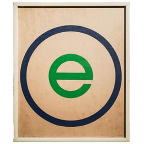 Signed Mixed Media "e" Artwork