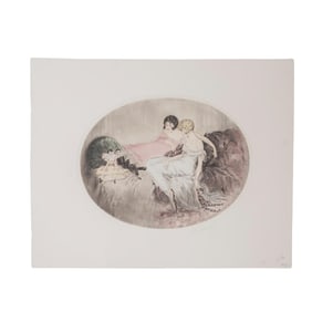 After Cote Bernart (20th Cent., French) "French Dolls" Color Engraving