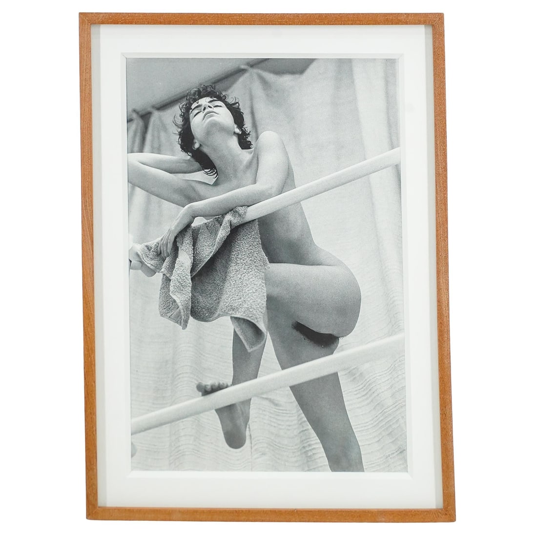 Jean Francois Jonvelle Nude Study: Jean Francois Jonvelle Nude Study 1980's, France Jean Francois Jonvelle nude study, photgraphic print. Matted and framed in wood frame with optimum museum acrylic. (Image) H: 10.5" L: 7" (Overall) H: 