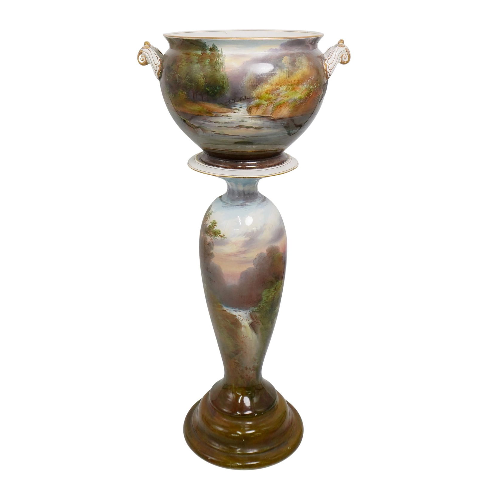 (2 Pc) Antique European Pedestal & Jardinier (1 of 9)