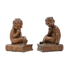 Pair of Filled Bronze Figural Bookends