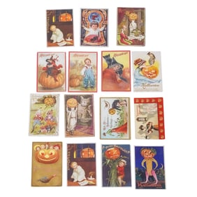 (15 pcs) Antique Halloween Postcards