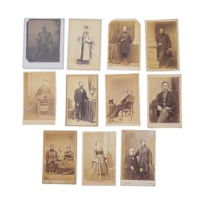(11 pcs) Antique "Carte-de-Visites" Photographs