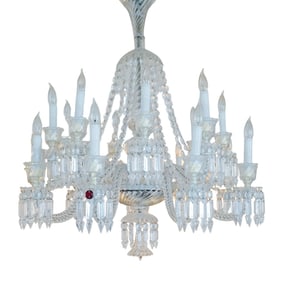 Baccarat Twelve Light Bombous Crystal Chandelier