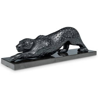 Lalique "Zeila" Black Crystal Panther Sculpture: Lalique "Zeila" Black Crystal Panther SculptureLate 20th early 21st century, FranceLalique "Zeila" black crystal panther sculpture designed by Marie-Claude Lalique. Marked on bottom "Lalique France".