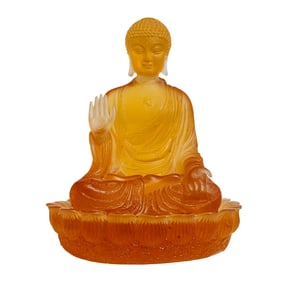 Daum France Crystal Amitabha Buddha Figure