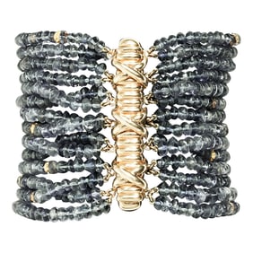 Verdura Multi-Strand 18K Gold & Sapphire Bracelet