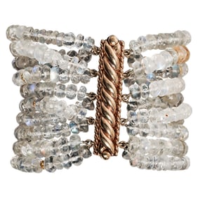 Verdura Multi-Strand 18K Gold & Moonstone Bracelet