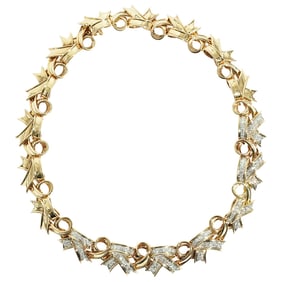 Tiffany & Co. 18K Gold and Diamond Ribbons Choker Necklace