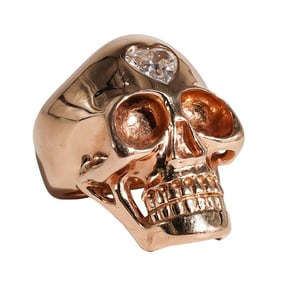 Nefarious 18K Gold and Diamond Skull Ring