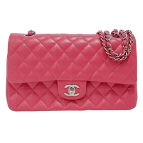 Chanel Lambskin Quilted Medium Double Flap Pink