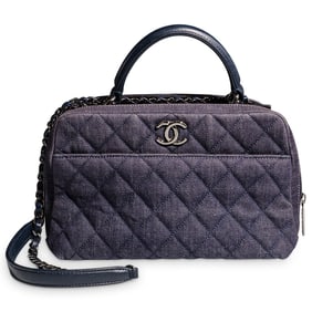 Chanel Denim Bowler Handbag