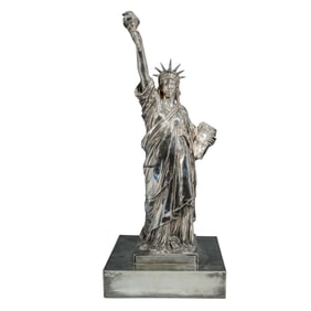 Rare 1000 Oz Pure Silver Frederic-Auguste Bartholdi (1834-1904, French) Monumental Statue of Liberty