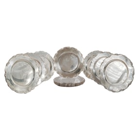 (12 Pc) Camusso Sterling Silver Plates