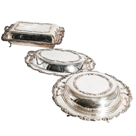 (3 Pcs) Camusso Sterling Silver Lidded Dishes