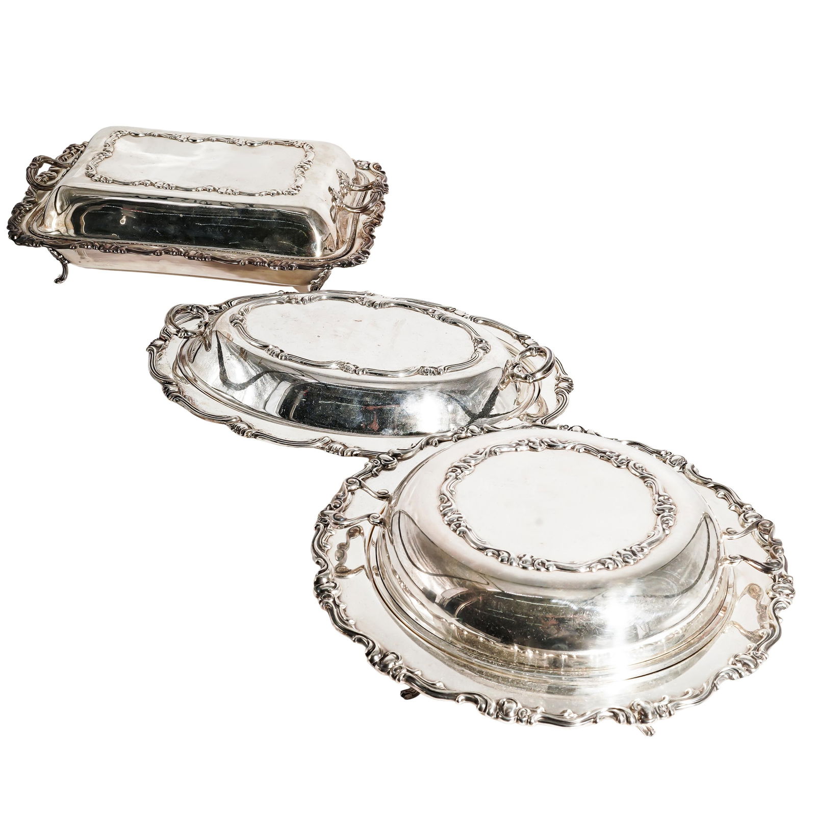 (3 Pcs) Camusso Sterling Silver Lidded Dishes (1 of 10)