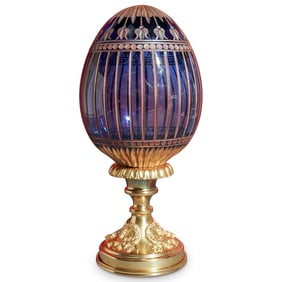 Faberge LE Crystal & Gilded Sterling Silver Easter Egg