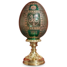 Faberge "15th Anniversary" Crystal and Sterling Russian Egg