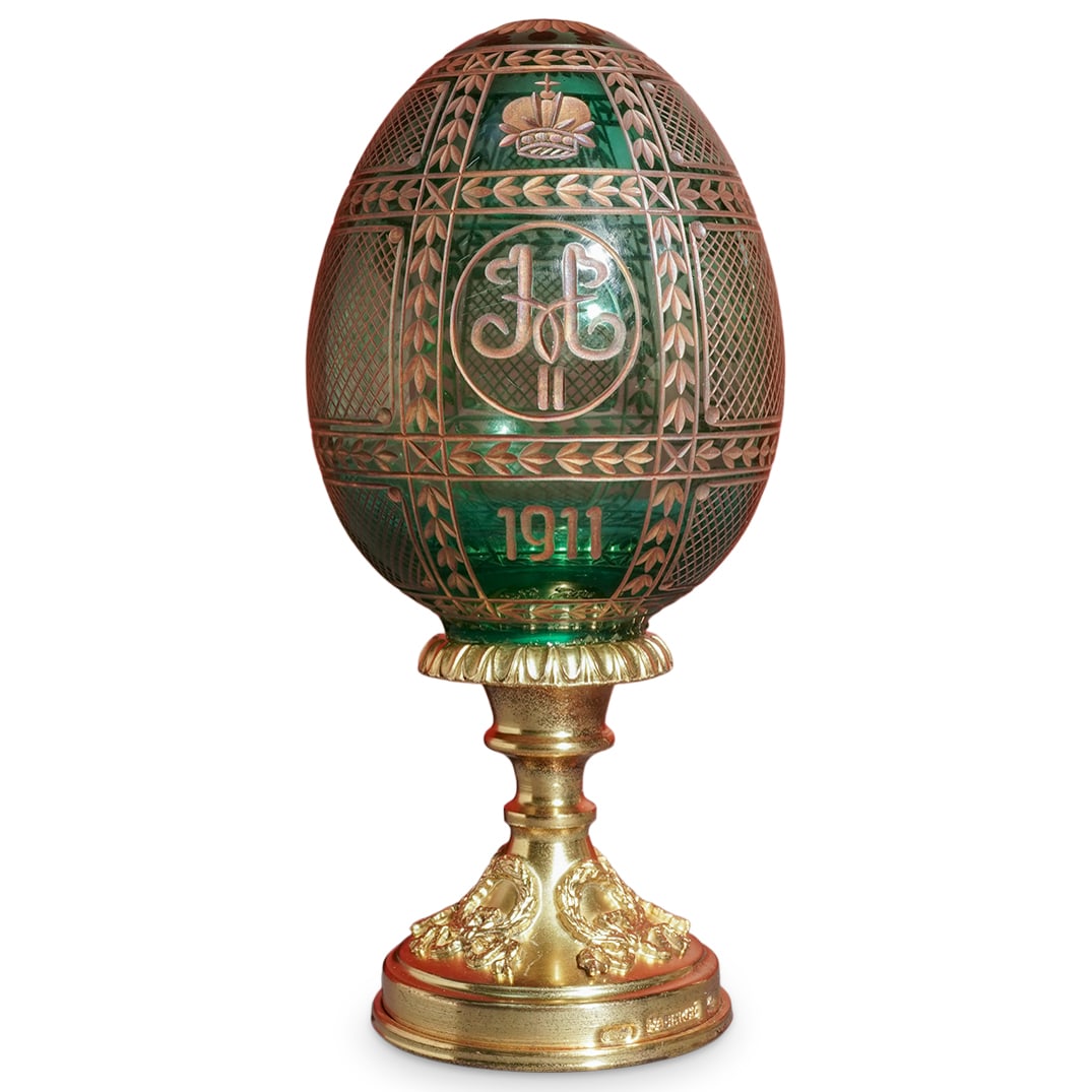 Faberge "15th Anniversary" Crystal and Sterling Russian Egg (1 of 11)