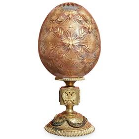 Faberge Cut Crystal Russian "Imperial Coronation Egg"
