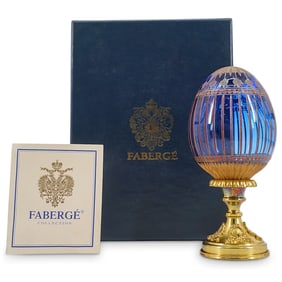 58Faberge LE Crystal & Gilded Sterling Silver Easter Egg