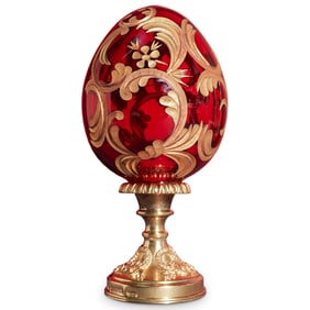 Faberge LE Crystal & Gilded Sterling Alexandra Egg