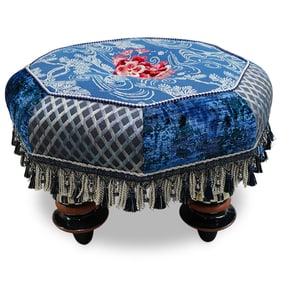 Mackenzie-Childs Bluetopia Setting Seat Ottoman