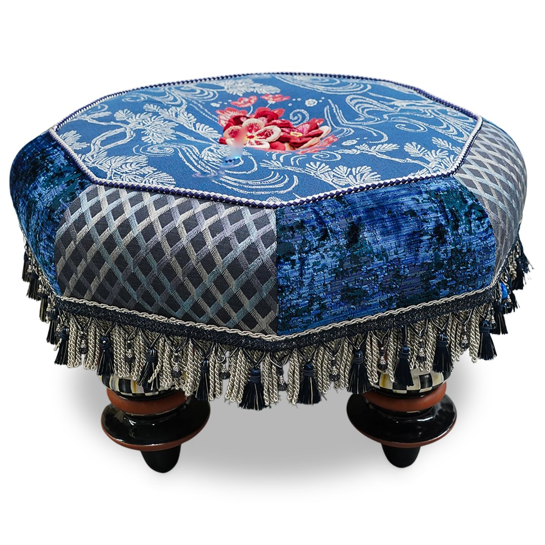Mackenzie-Childs Bluetopia Setting Seat Ottoman (1 of 6)