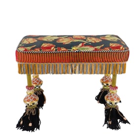 Mackenzie Childs Porcelain Footed Bench
