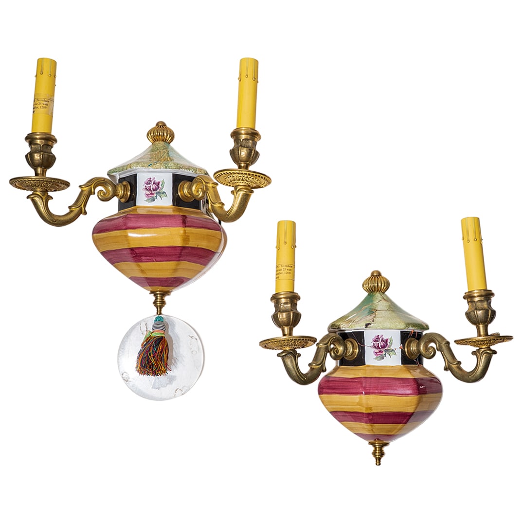Pair of MacKenzie-Childs Torquay-Style Sconces (1 of 10)