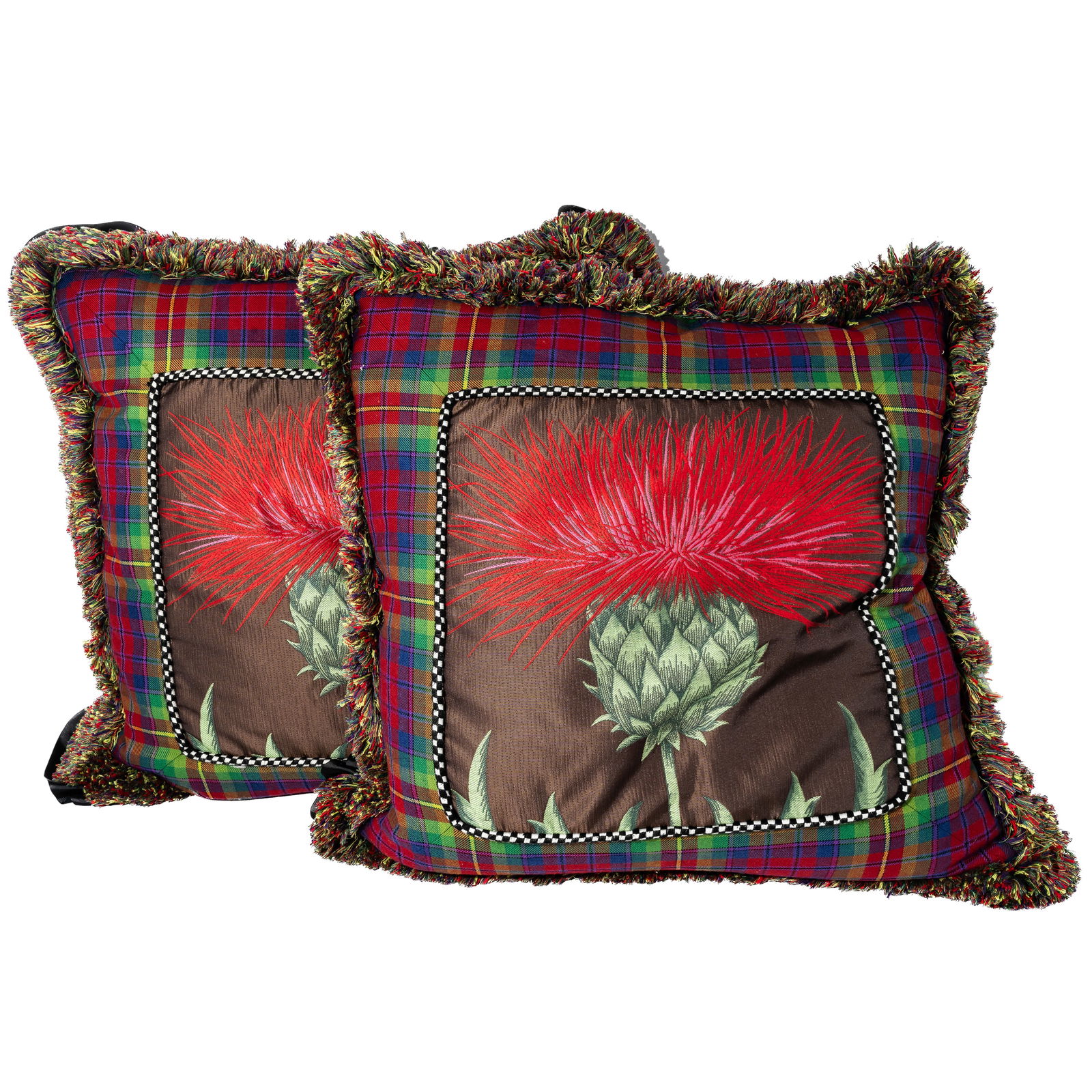 (2 Pcs) MacKenzie-Childs Check Tartan Pillows (1 of 6)