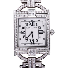 Ralph Lauren 18k White Gold and Diamond 867 Watch