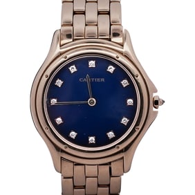 Cartier Cougar 18K Gold Diamond and Lapis Watch