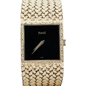 Piaget 18k Gold and Black Onyx Tradition Watch