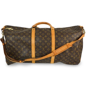Louis Vuitton "Keepall Bandouliere" Monogram Travel Bag