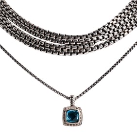 (2 Pcs) David Yurman Sterling Silver Necklaces