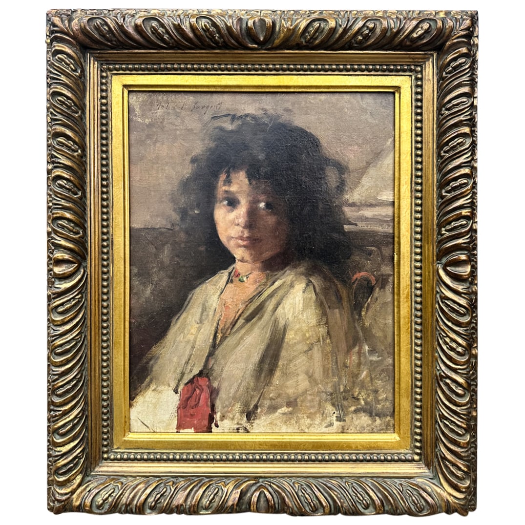 Attrib. John Singer Sargent Oil on Canvas Portrait Painting (1 of 6)