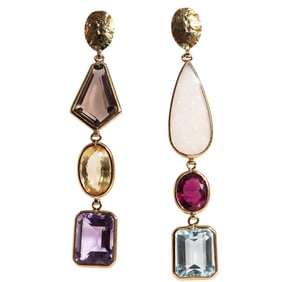 H. Stern 18k Gold Precious Stone Drop Earrings